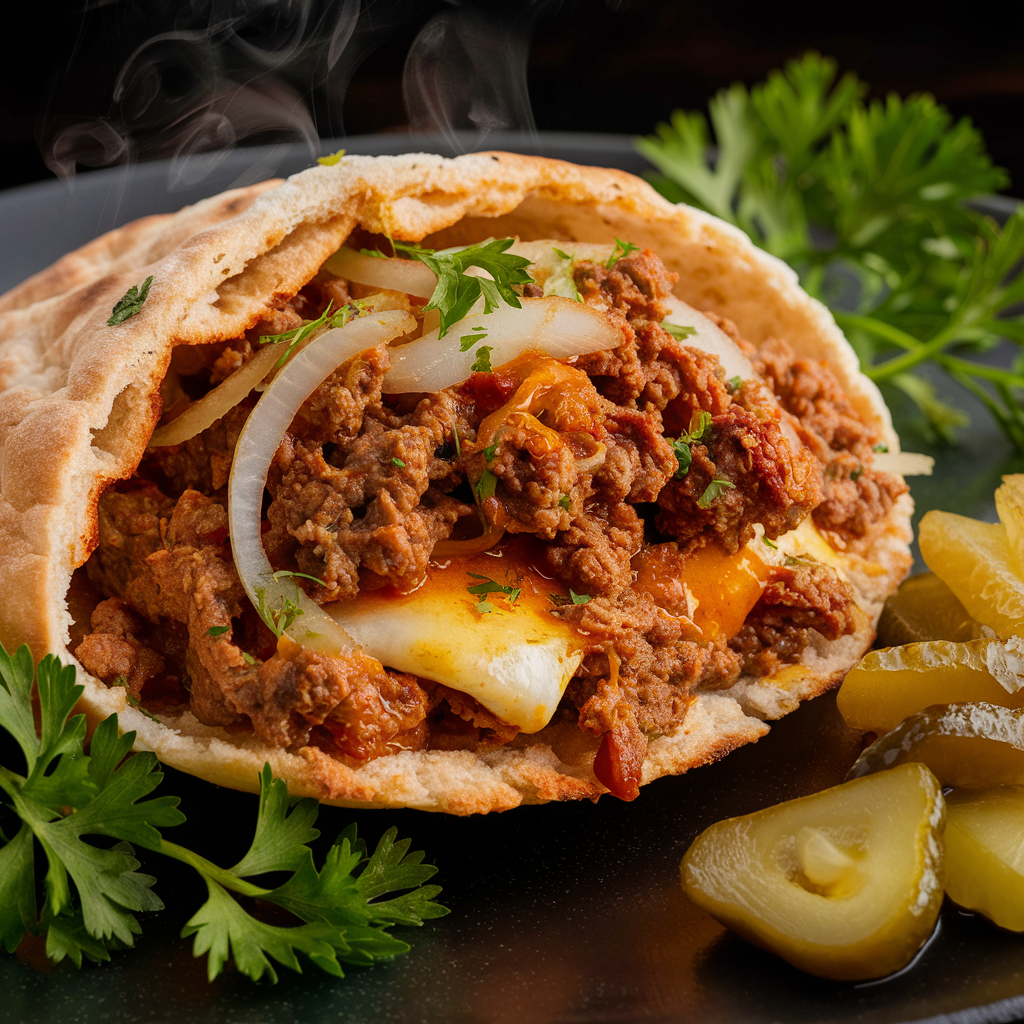 Lebanese Arayes – Crispy Meat Filled Pita, a Mediterranean recipe from Village Foods Wholesale